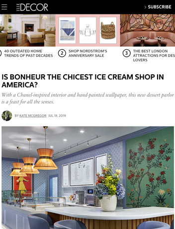 Bonheur in Elle Decor: IS BONHEUR THE CHICEST ICE CREAM SHOP IN AMERICA?